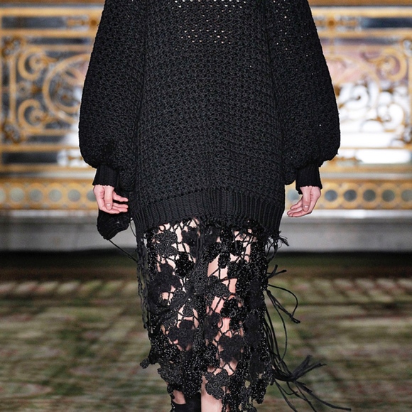 Simone Rocha Oversized Chunky Wool Knit Black Swea - Picture 2 of 7